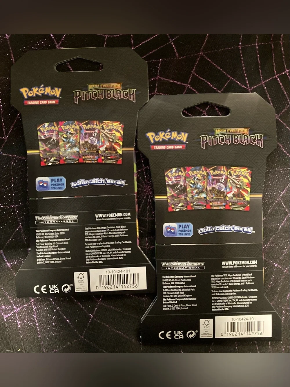 Two Pitch Black Mega Evolution Pokémon Booster Packs